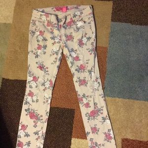 Floral jean pants